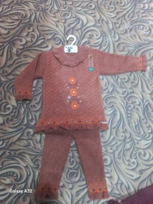Baby Girls Rust Winter Knit Suit