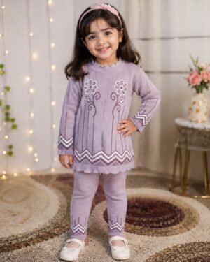 Baby Girls Lavender Knit Suit
